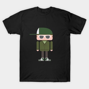 Hipster in green T-Shirt